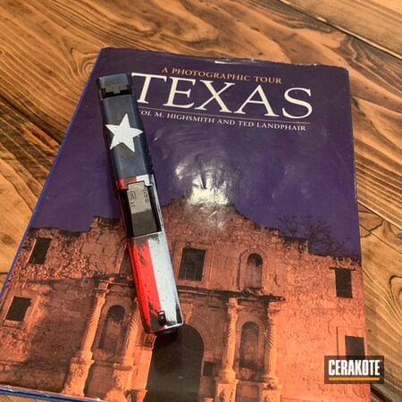 Powder Coating: Glock 43,KEL-TEC® NAVY BLUE H-127,Graphite Black H-146,Glock,Texas Flag,Distressed,Gun Coatings,Snow White H-136,S.H.O.T,Pistol,USMC Red H-167,Don't Mess with Texas