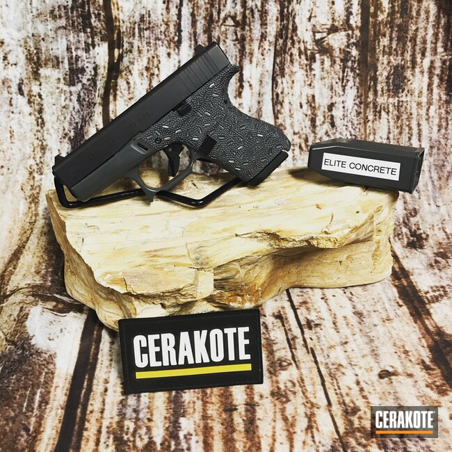 Cerakoted Stippled Glock 42 With Frame Cuts Cerakoted With E-160
