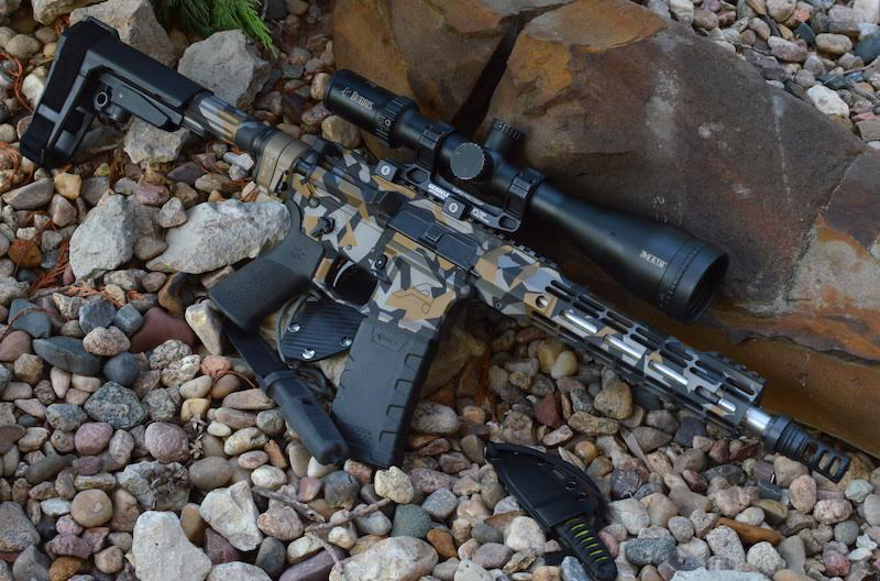Aero Precision Rifle with a Custom Cerakote Splinter Camo Finish by ...