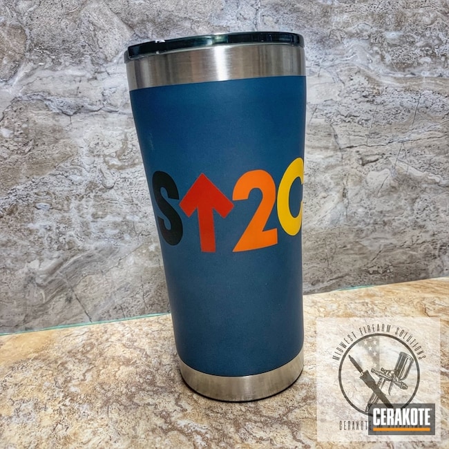 Cerakoted Stand Up To Cancer Themed Tumbler Cup