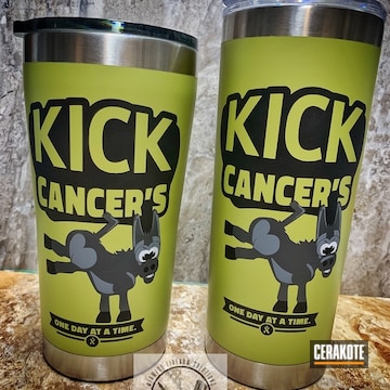 Cerakoted Cancer Awareness Themed Tumbler Cup