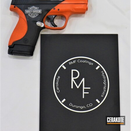 Powder Coating: Hunter Orange H-128,Conceal Carry,Satin Aluminum H-151,Smith & Wesson,Graphite Black H-146,Gun Coatings,S.H.O.T,Pistol,Theme,Harley Davidson