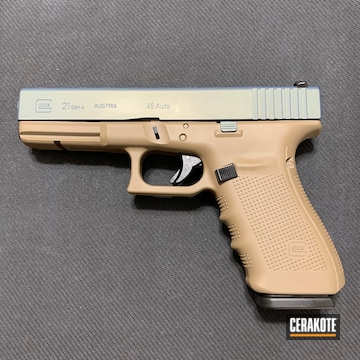 Cerakoted Two Tone Glock 21 Handgun Cerakoted With H-265 And H-315