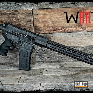 Cerakoted 50 Beowulf Ar With Side Charging Handle And Custom Cerakote Spiderweb Finish