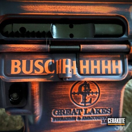 Powder Coating: Hunter Orange H-128,KEL-TEC® NAVY BLUE H-127,Graphite Black H-146,Busch Light,Gun Coatings,Theme Build,S.H.O.T,Blue Titanium H-185,Satin Mag H-147,Tactical Rifle,Battleworn
