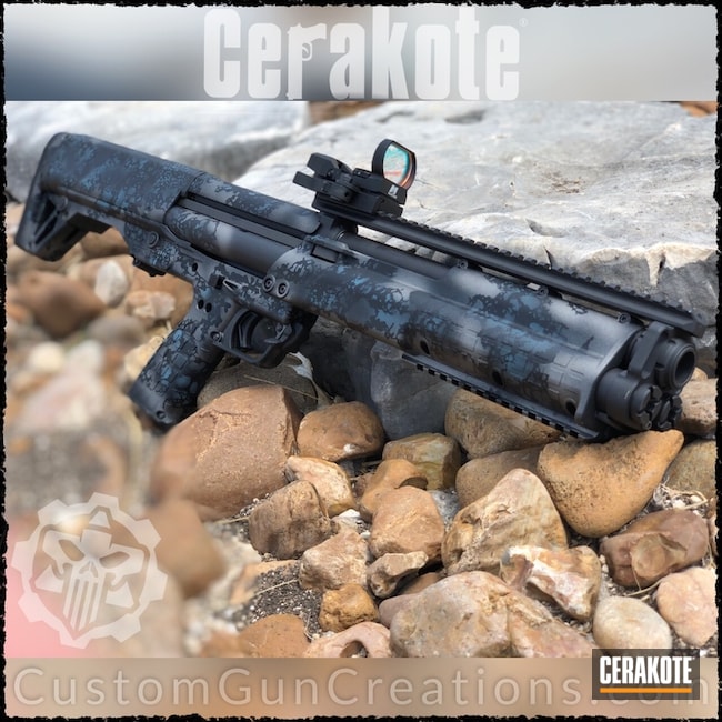 Cerakoted Kel-tec Ksg 12 Gauge Shotgun With A Custom Cerakote Camo Finish