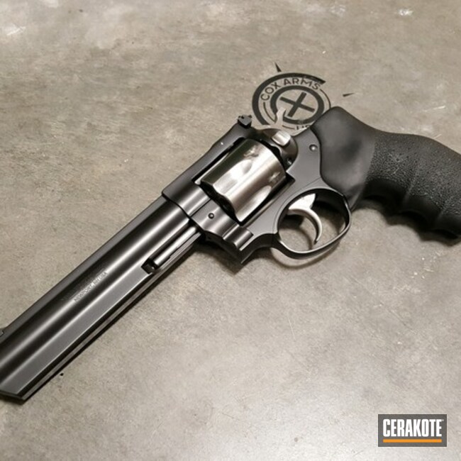 Cerakoted Two Toned Ruger Gp100 Revolver With Cerakote E-100 Blackout
