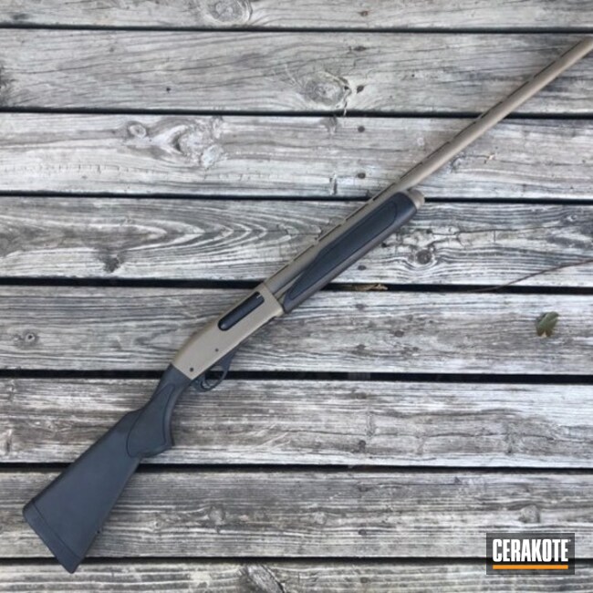 Two Toned Shotgun Cerakoted with H-146 and H-265 by Joe Larson | Cerakote