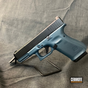 Cerakoted Glock 19 Frame Cerakoted In H-185 Blue Titanium