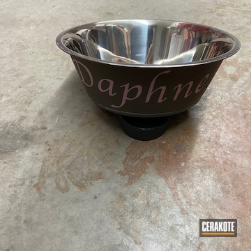 Cerakoted Personalised Dog Bowl With A Custom Cerakote Finish