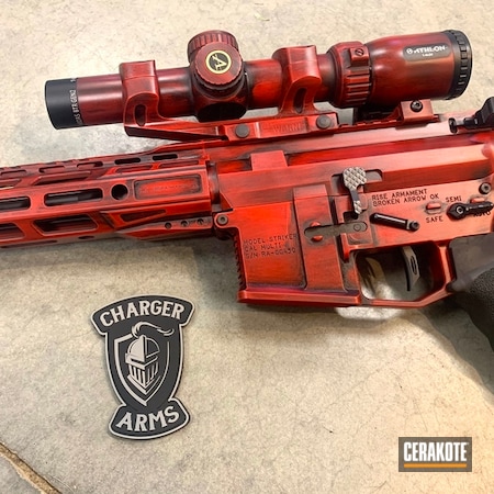 Powder Coating: Graphite Black H-146,Gun Coatings,S.H.O.T,Scope,USMC Red H-167,Theme,Color Fill,Tactical Rifle,FIREHOUSE RED H-216,AR-15,Battleworn,Rise Armament