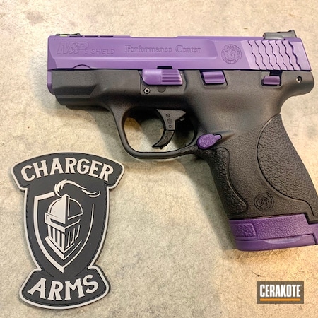 Powder Coating: Smith & Wesson,Gun Coatings,Two Tone,M&P Shield,Pistol,Bright Purple H-217,Custom Mix Purple