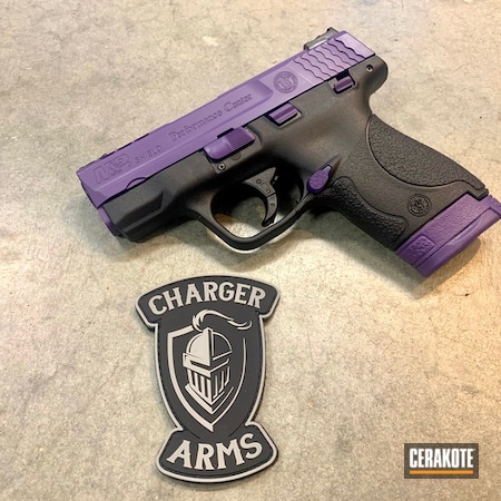 Powder Coating: Smith & Wesson,Gun Coatings,Two Tone,M&P Shield,Pistol,Bright Purple H-217,Custom Mix Purple