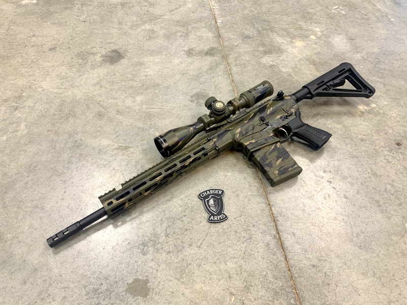 Savage Arms AR-10 Rifle Cerakoted with a Vietnam Tiger Stripe Camo ...