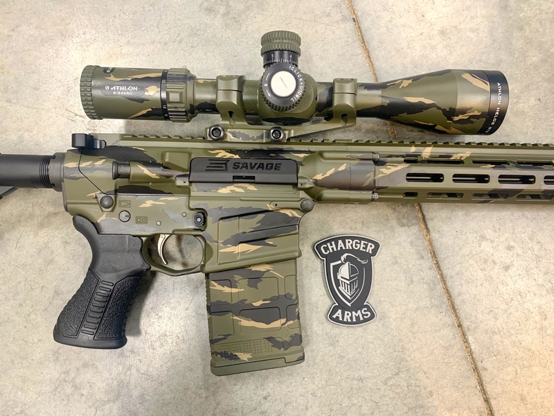 Savage Arms AR-10 Rifle Cerakoted with a Vietnam Tiger Stripe Camo ...