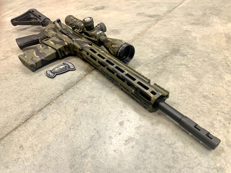 Savage Arms AR-10 Rifle Cerakoted with a Vietnam Tiger Stripe Camo ...