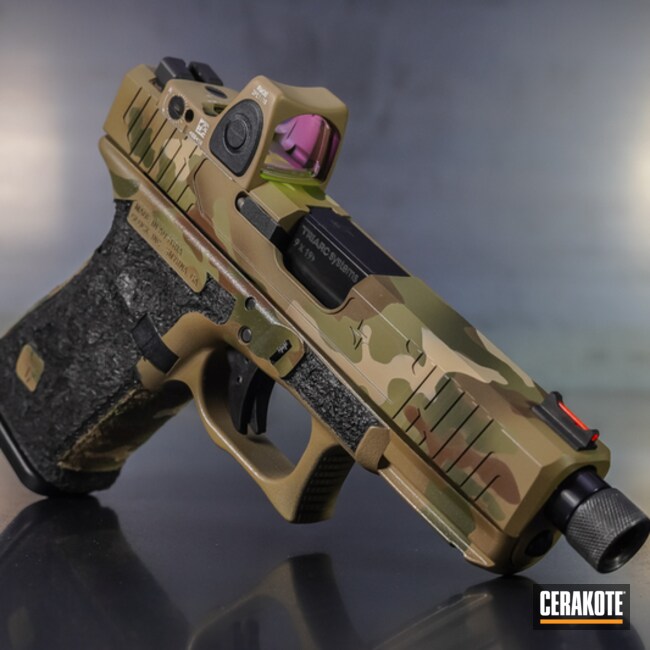 Cerakoted Custom Glock Handgun With A Cerakote Multicam Finish