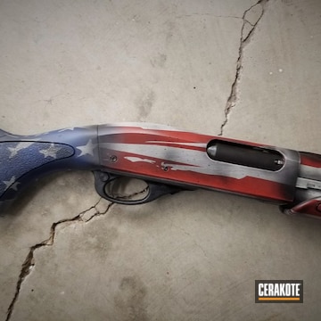 Cerakoted American Flag Cerakote Finish On This Remington 870 Shotgun