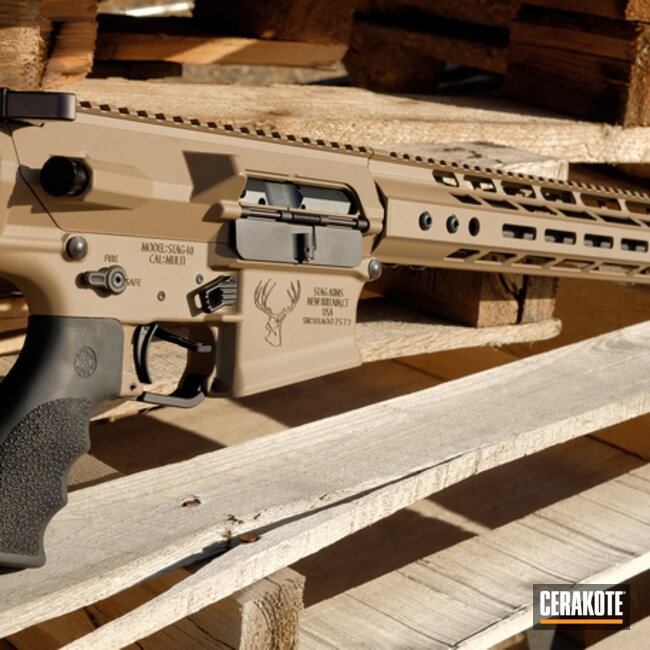 Cerakoted Stag Arms Rifle Cerakoted With H-267 Magpul Flat Dark Earth