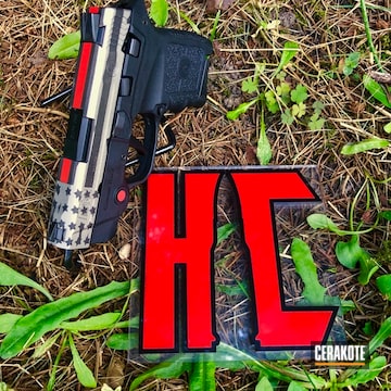 Cerakoted American Flag Thin Red Line Cerakote Finish Using H-146, H-167 And H-150