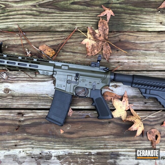 Cerakoted Dpms Rifle Cerakoted With H-236 O.d. Green