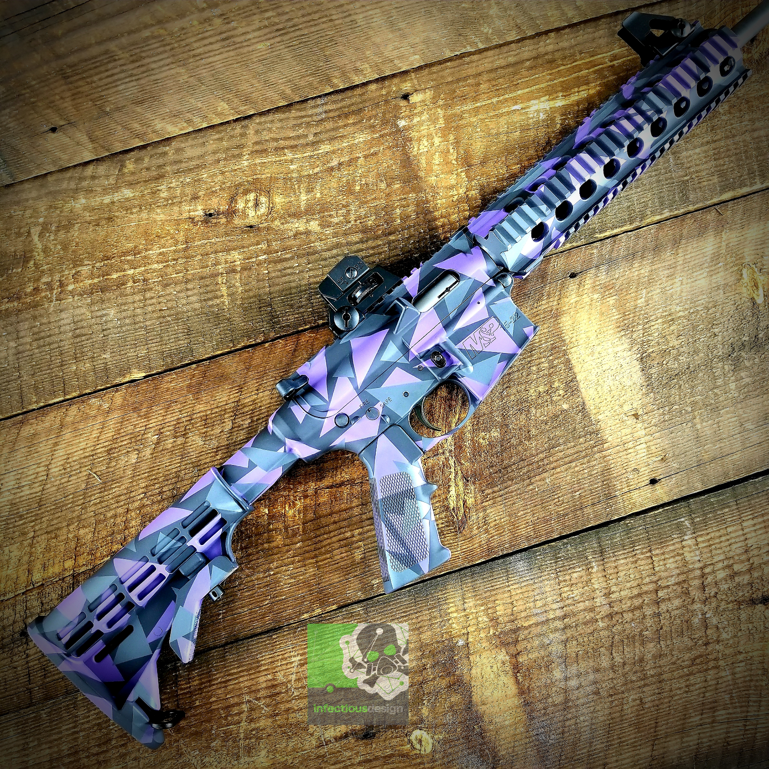 Smith & Wesson AR-15 with a H-217 and H-234 Cerakote Splinter Camo ...