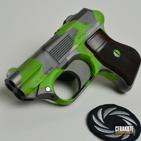 Powder Coating: Gun Coatings,Zombie Green H-168,S.H.O.T,Pistol,Tungsten H-237,.357,COP Inc.,Derringer,Splinter Camo,Titanium H-170