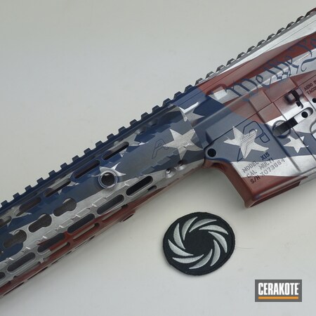 Powder Coating: Gun Coatings,S.H.O.T,Aero Precision,Shimmer Aluminum H-158,American Flag,FIREHOUSE RED H-216,Ridgeway Blue H-220,Upper / Lower / Handguard