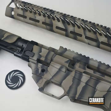 Cerakoted Ruger Rifle Parts With A Cerakote H-265, H-190 And H-199 Stripe Camo Finish