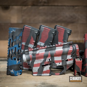 Cerakoted Palmetto State Armory Rifle Parts With A Cerakote American Flag Finish
