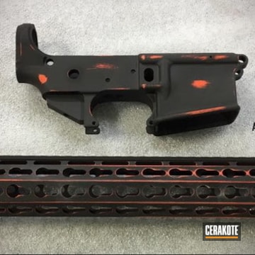 Cerakoted Lower Receiver And Handguard Cerakoted With H-146 And H-128
