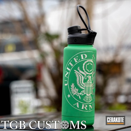 Powder Coating: Aluminum Water Bottle,US Army,Water Bottle,SQUATCH GREEN H-316,Lifestyle,More Than Guns