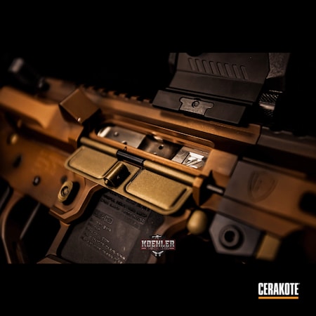 Powder Coating: Hunter Orange H-128,COPPER SUEDE H-310,Gun Coatings,S.H.O.T,Gold H-122,TEQUILA SUNRISE H-309,Tactical Rifle,Custom Copper,Burnt Bronze H-148