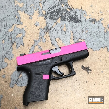 Powder Coating: Glock,Gun Coatings,Two Tone,S.H.O.T,Handguns,Pistol,Glock 42,Prison Pink H-141