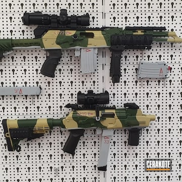 Cerakoted Cerakote Mig-21 Themed Plinkers 22lr And 9mm Ak Pistol