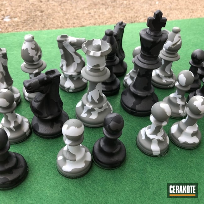 Cerakoted Custom Chess Pieces Cerakoted With H-146, H-242 And H-214