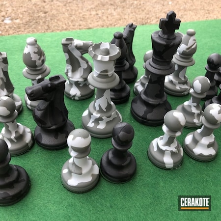 Powder Coating: Hidden White H-242,Graphite Black H-146,MultiCam,Custom Chess Pieces,More Than Guns,Tabletop Games,Bull Shark Grey H-214