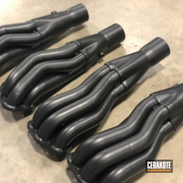 Cerakoted Interconnect Exhaust Pipes Cerakoted With C-7600 Glacier Black