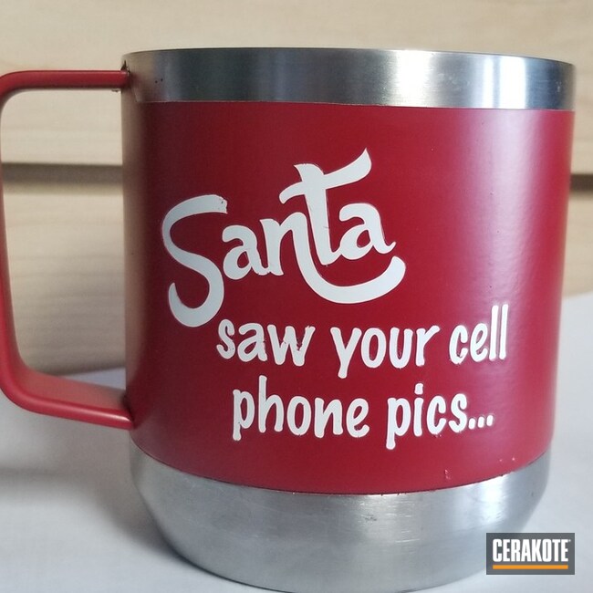Cerakoted Custom Santa Themed Cup Cerakoted With H-306, H-297 And H-306