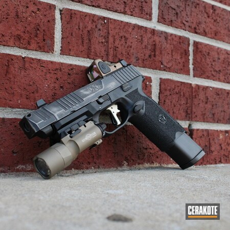 Powder Coating: Graphite Black H-146,Distressed,Gun Coatings,S.H.O.T,Pistol,FN Mfg.,SAVAGE® STAINLESS H-150