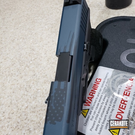 Powder Coating: Glock,Gun Coatings,S.H.O.T,Pistol,Blue Titanium H-185,Glock 23,Sniper Grey H-234