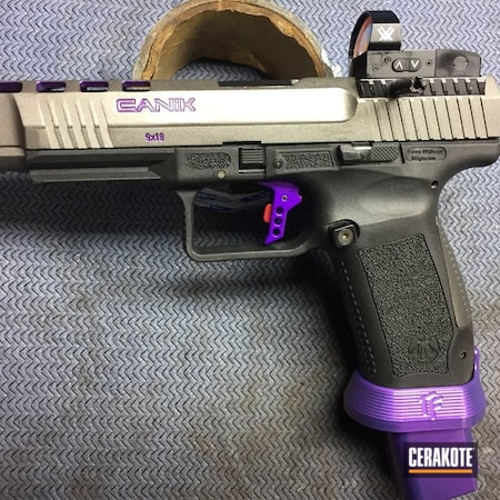 Powder Coating: Mag Extensions,Gun Coatings,Wild Purple H-197,S.H.O.T,Mag Guard,Pistol,Canik TP9SFX,Canik,HIGH GLOSS CERAMIC CLEAR MC-156,GunCandy Majesty