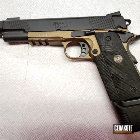 Powder Coating: Graphite Black H-146,Gun Coatings,Two Tone,1911,S.H.O.T,Pistol,Custom Built,Burnt Bronze H-148