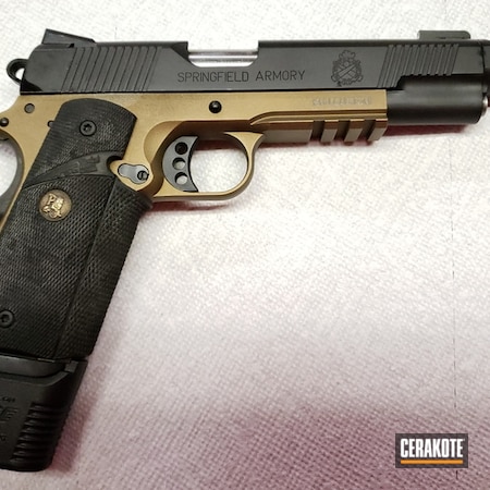 Powder Coating: Graphite Black H-146,Gun Coatings,Two Tone,1911,S.H.O.T,Pistol,Custom Built,Burnt Bronze H-148