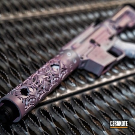 Powder Coating: Gun Coatings,PINK CHAMPAGNE H-311,S.H.O.T,Crushed Silver H-255,AR Pistol,Tactical Rifle,AR-15