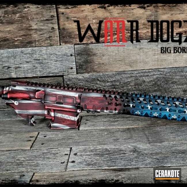 Cerakoted Ar-15 American Flag Finish Cerakoted With H-167, H-190, H-169 And H-297