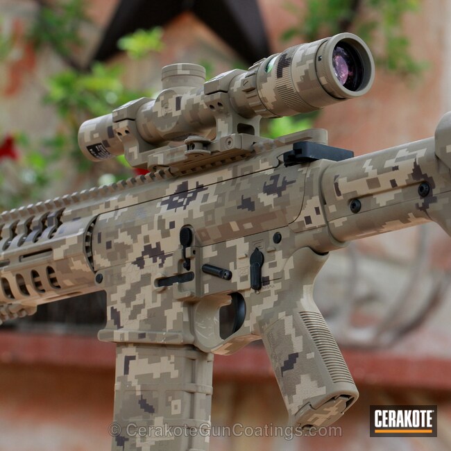 Tactical Rifle done in Troy® Coyote Tan, A.I. Dark Earth and Magpul® Flat  Dark Earth