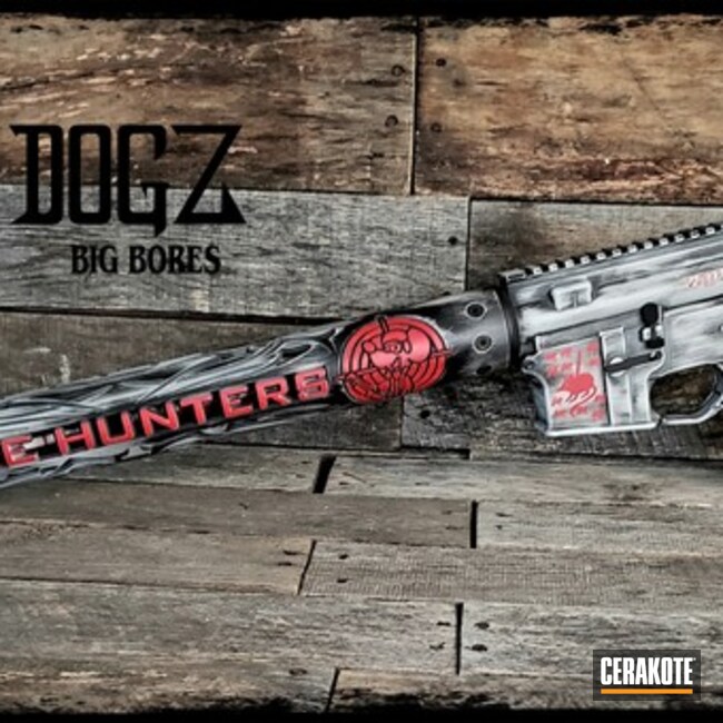 Cerakoted Matching Battleworn Rifle And Tumbler Finish Cerakoted With H-167, H-190, H-169, H-213 And H-297