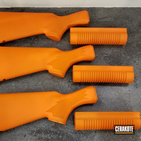 Powder Coating: Hunter Orange H-128,Gun Coatings,Shotgun,S.H.O.T,Remington 870,Remington,Gun Parts,Law Enforcement