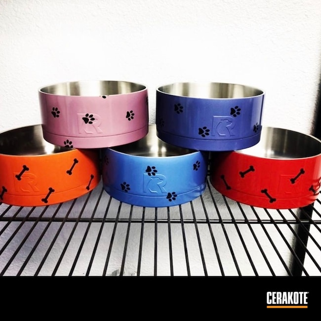 Cerakoted Rtic Dog Bowls Cerakoted With H-311, H-326, H-309, H-314 And H-318